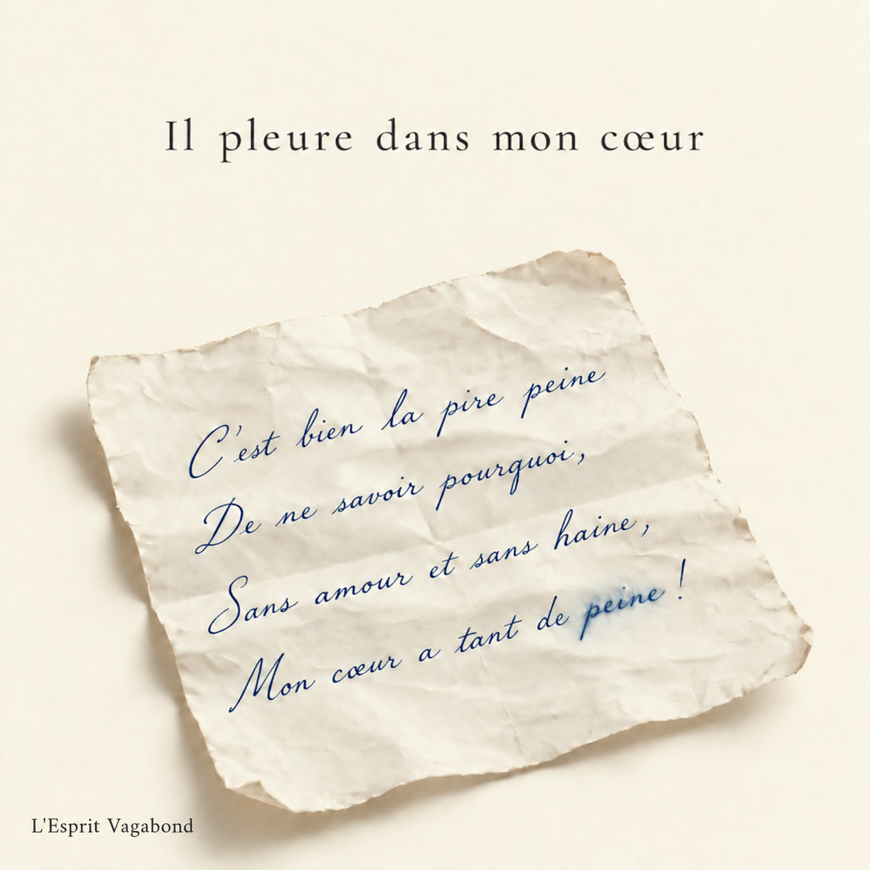 Pochette de Il pleure dans mon cœur